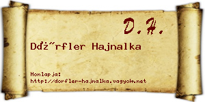 Dörfler Hajnalka névjegykártya