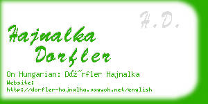 hajnalka dorfler business card